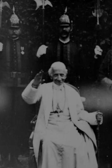 Pope Leo XIII Being Seated Bestowing Blessing